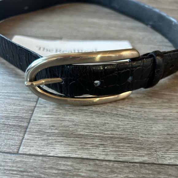 Vintage Ibel Genuine Leather Made in Italy Black Belt Silver Hardware S Luxury - Picture 4 of 13